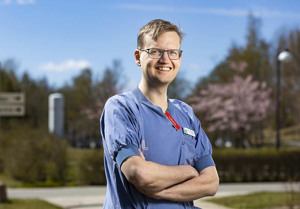 Johan Helleberg, anestesiläkare på PMI Huddinge. Foto: Johan Marklund