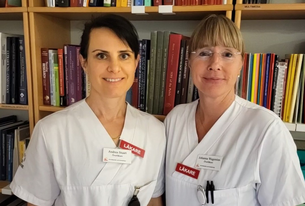 Andrea Stuart och Johanna Wagenius, specialistläkare på sjukhusen i Ängelholm och Helsingborg.