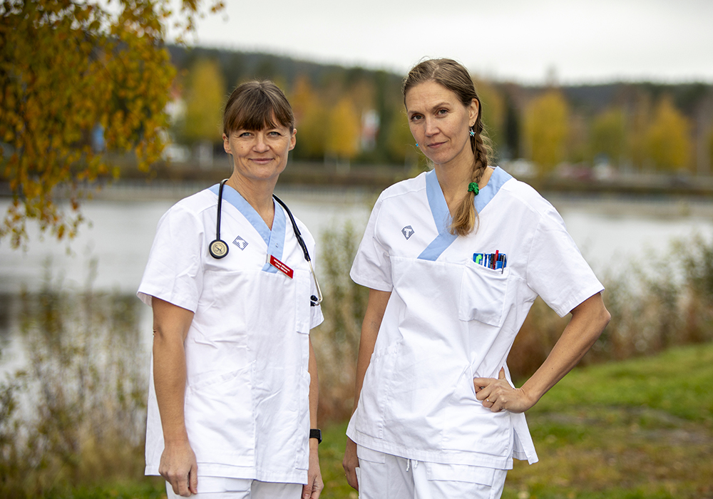 Miriam Nilsson, distriktsläkare, och Sofie Lyhammar, medicinskt ledningsansvarig läkare. Foto: Marcus Bäckström